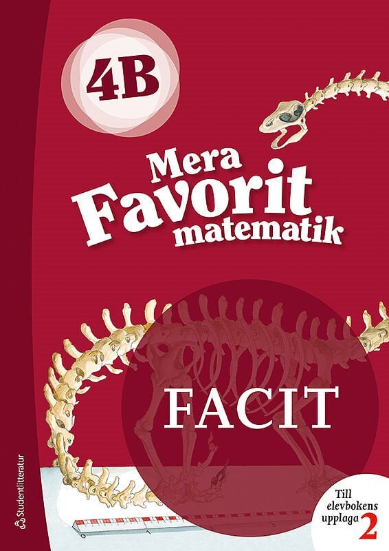 ISBN 9789144128306 Mera Favorit matematik 4B Facit till uppl. 2, 5-pack