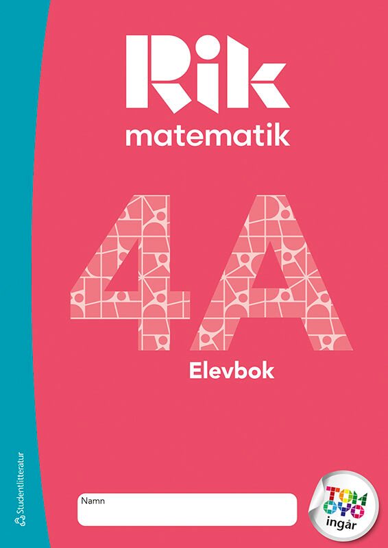 ISBN 9789144182742 Rik matematik 4A Elevpaket - Tryckt bok + Digital elevlicens 12 mån