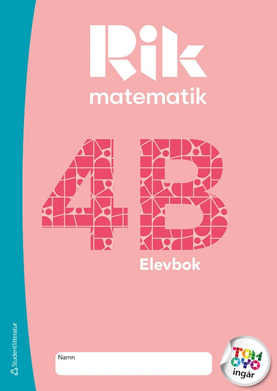 ISBN 9789144182759 Rik matematik 4B Elevpaket - Tryckt bok + Digital elevlicens 12 mån