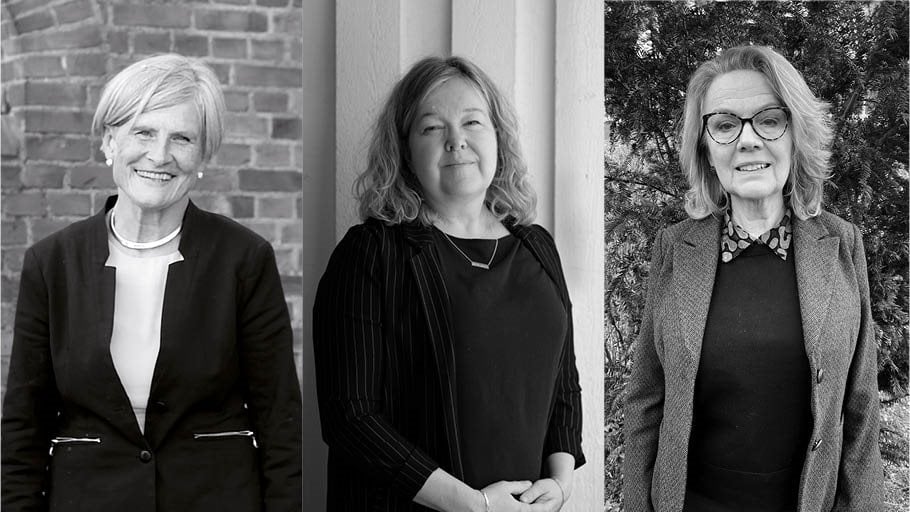 Kollage på författarna Barbro Bruce, Ulrika Ivarsson och Anna-Karin Svensson