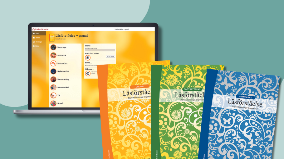 Läsförståelse Grund, Fortsättning och Avancerad är en serie som stödjer målinriktat arbete med läsförståelse i Svenska 1, 2 och 3.