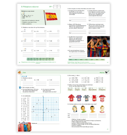 Uppslag från Mera Favorit matematik 5A