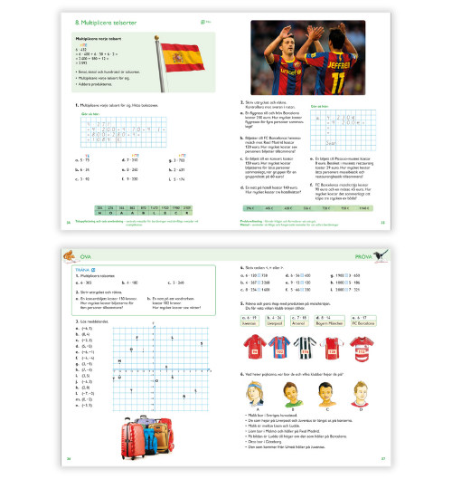 Uppslag från Mera Favorit matematik 5A för räknehäfte