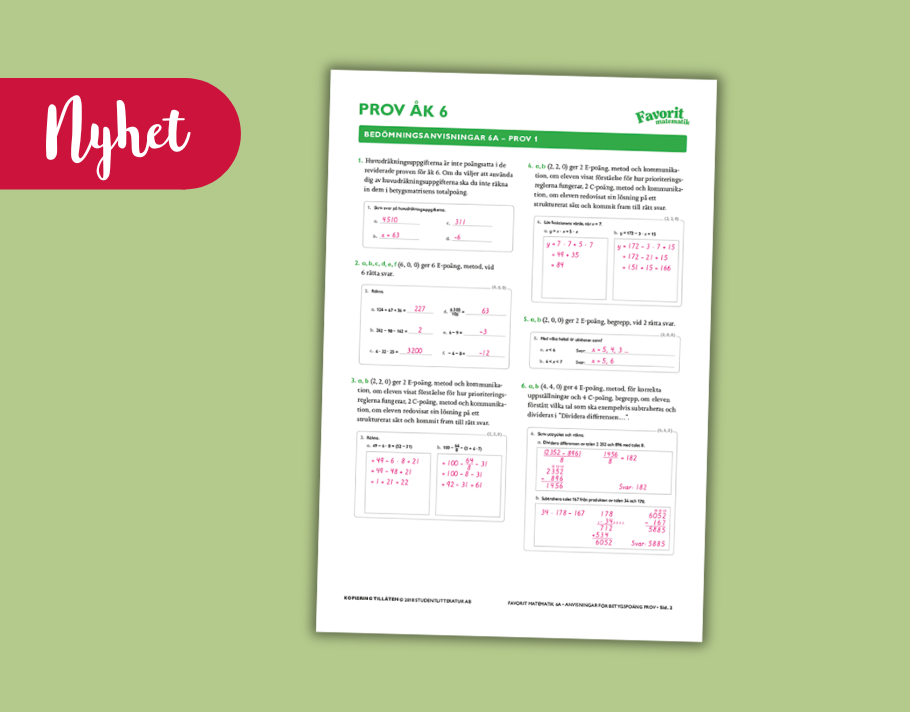 Favorit matematik 4-6 bedömningsstöd