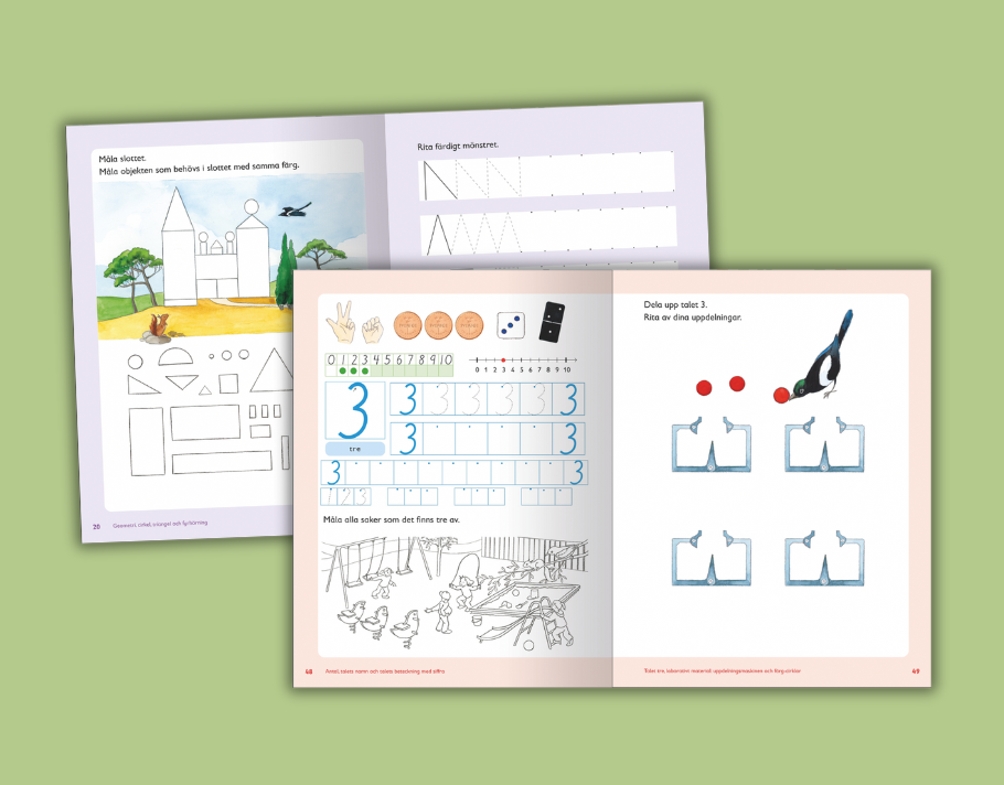 Uppslag ur Favorit matematik Förskoleklass